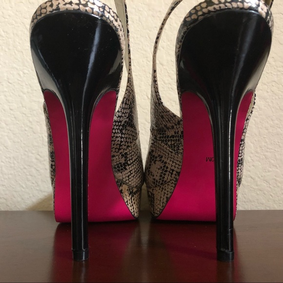 NEW Snake Print with Hot Pink Bottom Stilettos - Picture 6 of 13